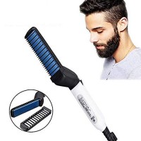 OkaeYa Quick Hair Styler for Men Electric Beard Straightener Massage Hair Comb Beard Care Comb Multifunctional Curly Hair Straightening Comb Curler